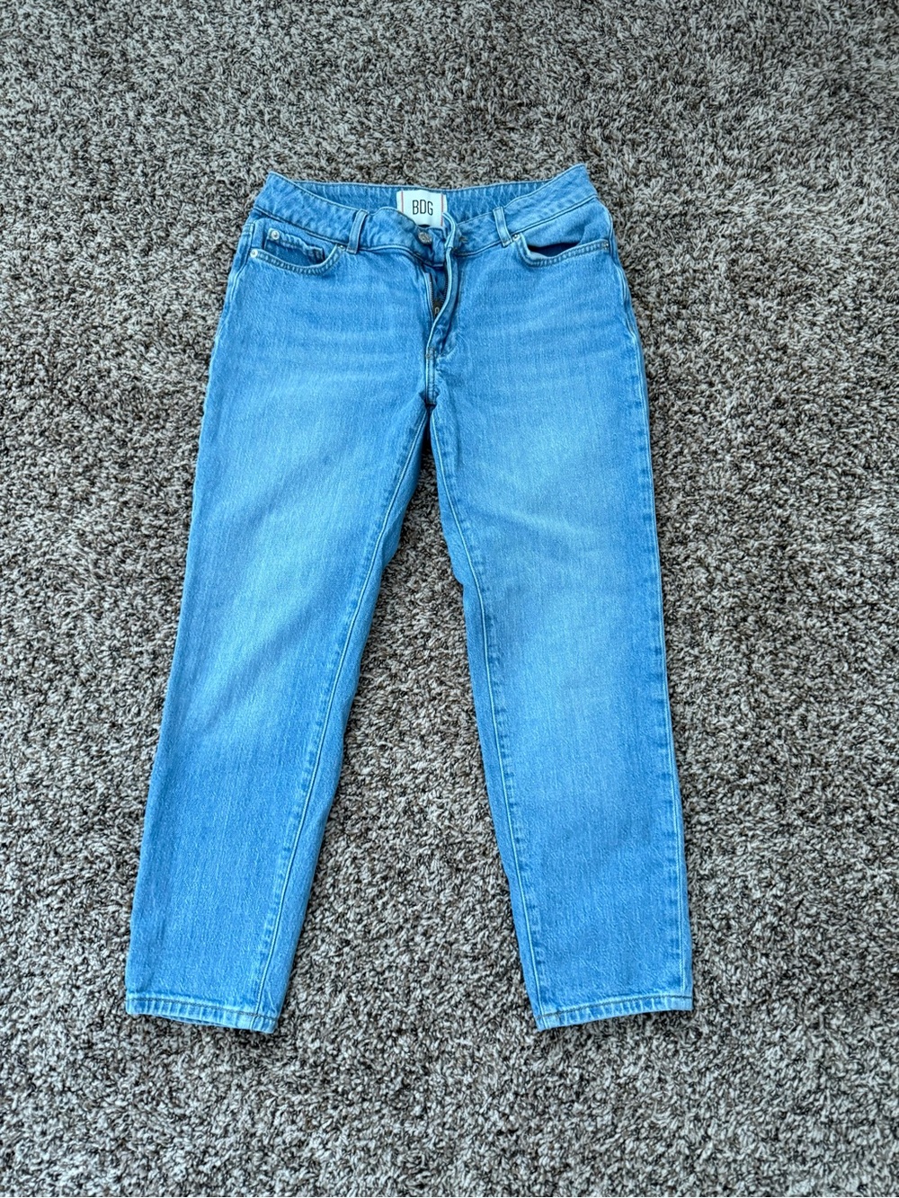 BDG Light Blue Cropped High-Rise Straight Jeans